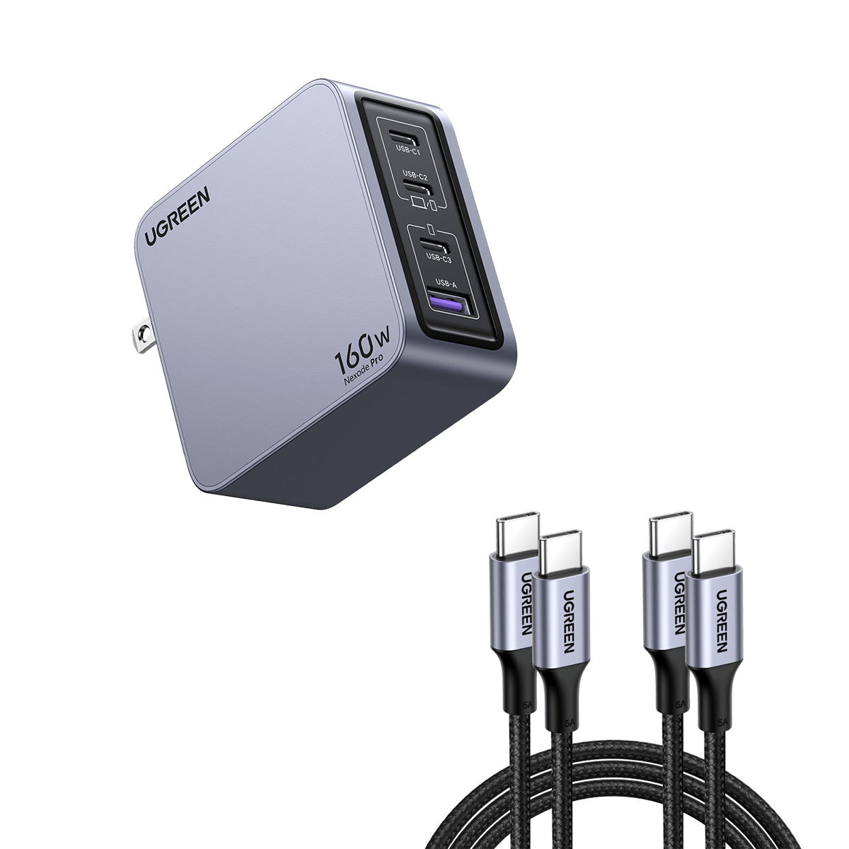 160W iPhone charger + 6.6FT 100W USB-C Cable 2 Pack – UGREEN US