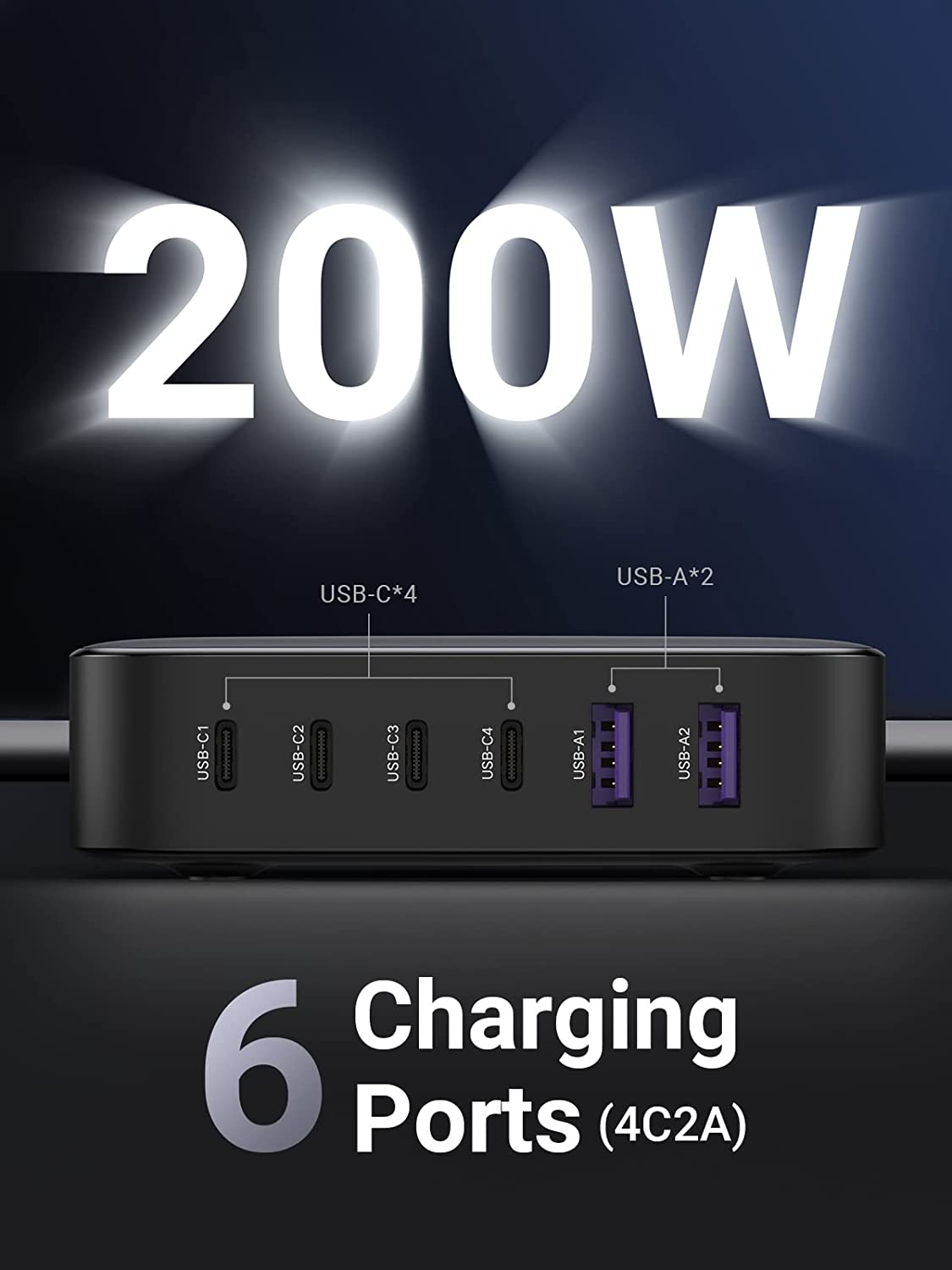 UGREEN 200W Desktop Charger - 6-Port Power for Laptops | UGREEN US