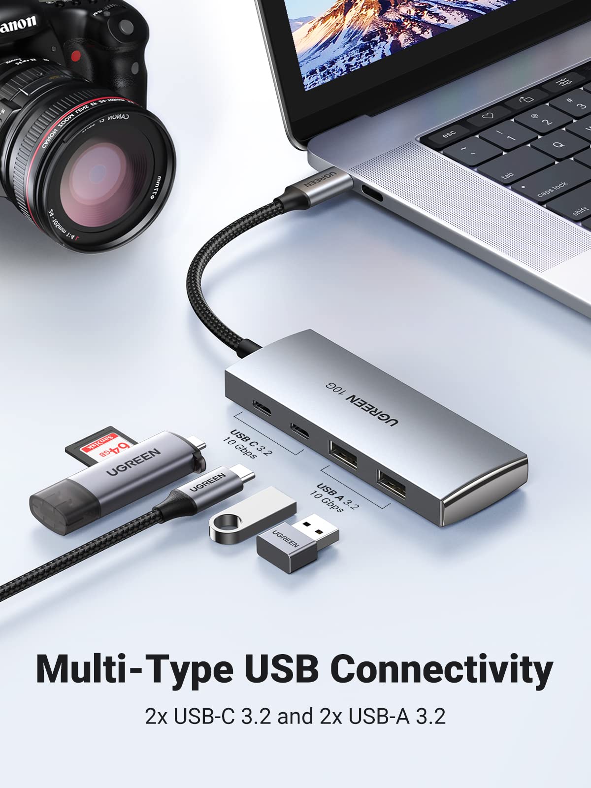 UGREEN Cavo USB C Video 16K@60Hz, USB4 Gen4 80Gbps, Ricarica Rapida 240W PD 3.1, Compatibile Con