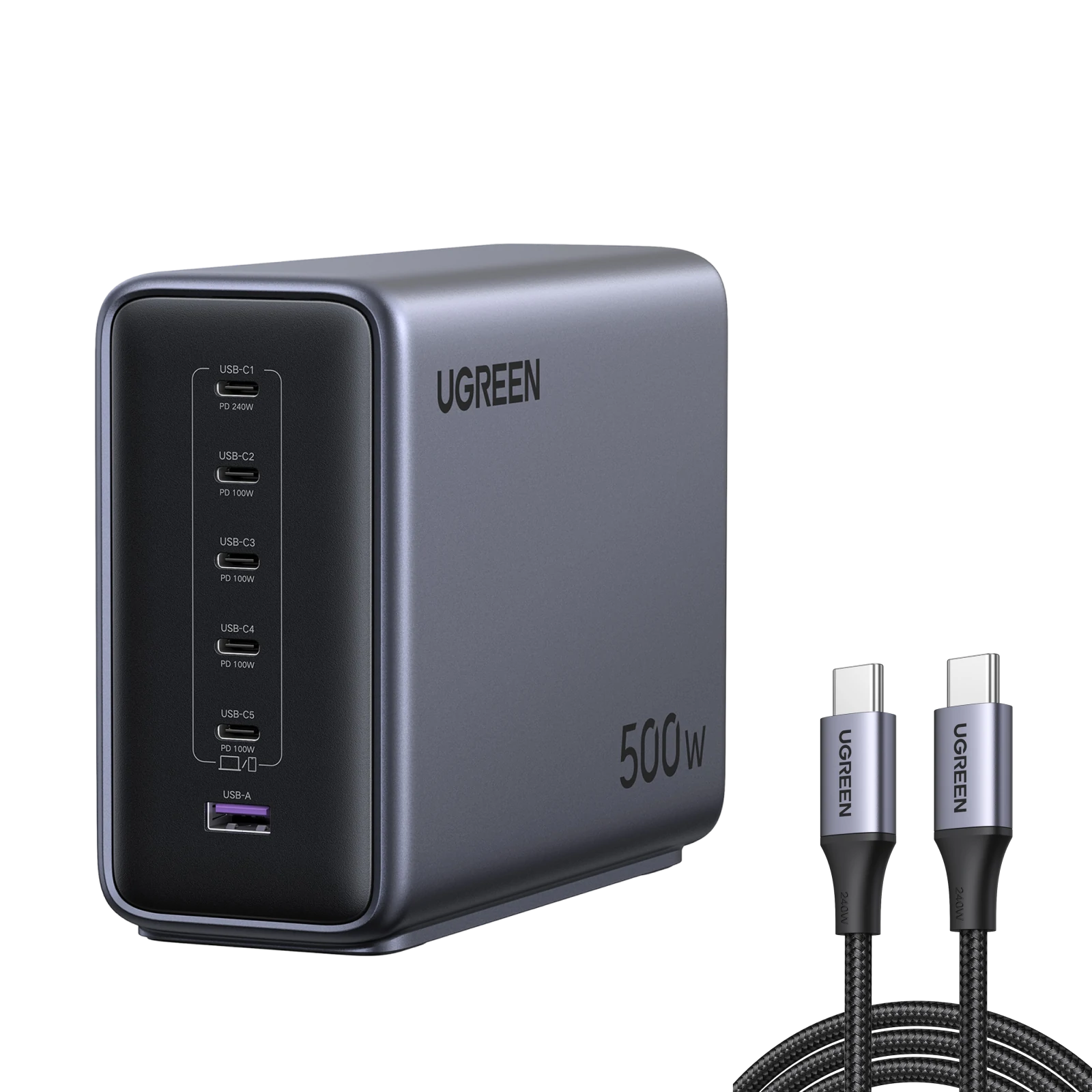 UGREEN 500W Desktop Charger + 240W USB-C Cable