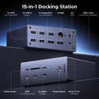 UGREEN USB-C DisplayLink Docking Station, Quad Monitor, Driver Required