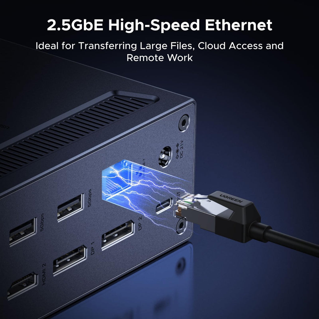 UGREEN USB-C DisplayLink Docking Station, Quad Monitor, Driver Required