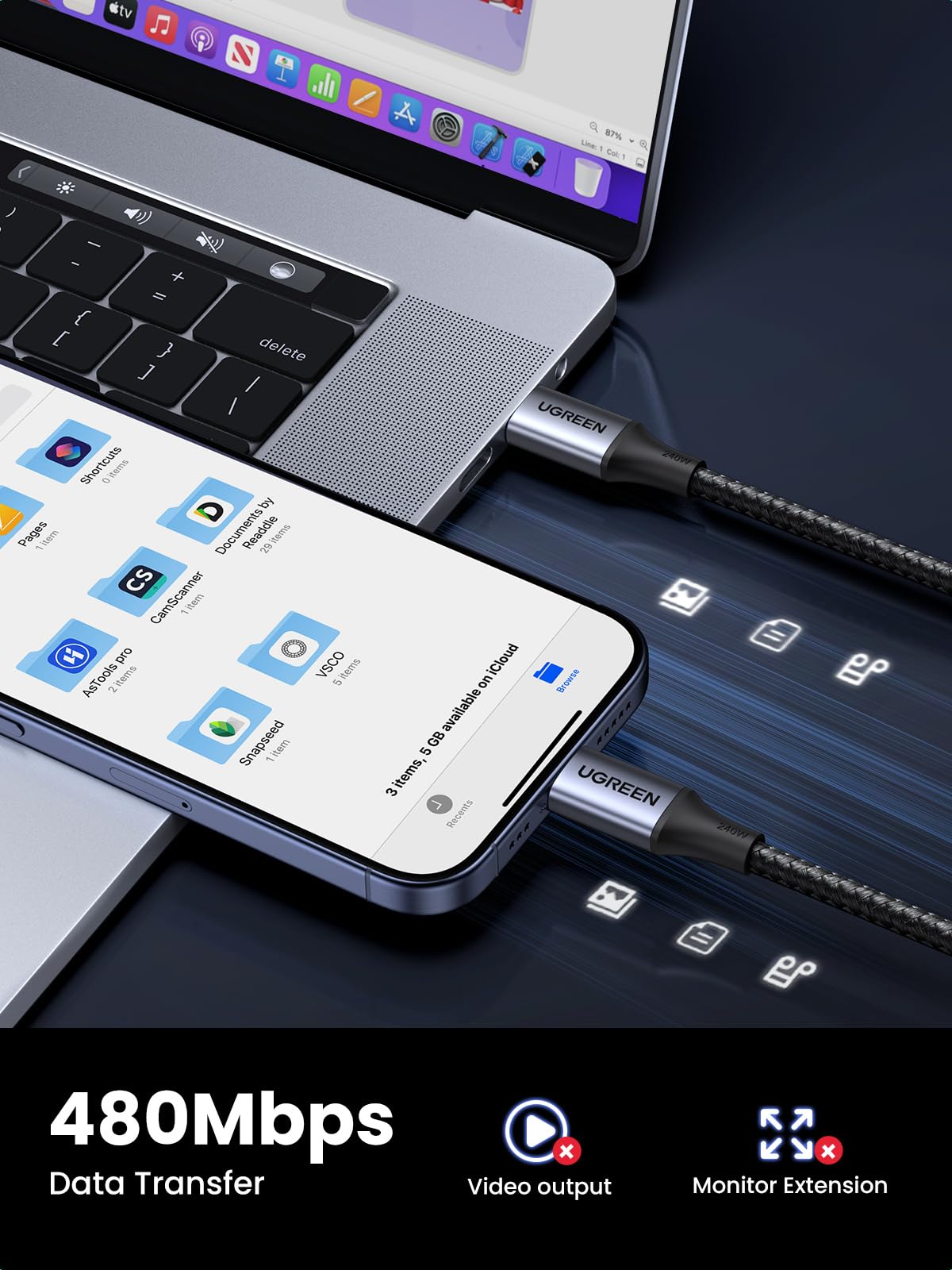 UGREEN Nexode Pro 160W Charger + 240W USB-C Cable