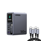 UGREEN 160W Retractable Charger + 100W Cable 2-Pack