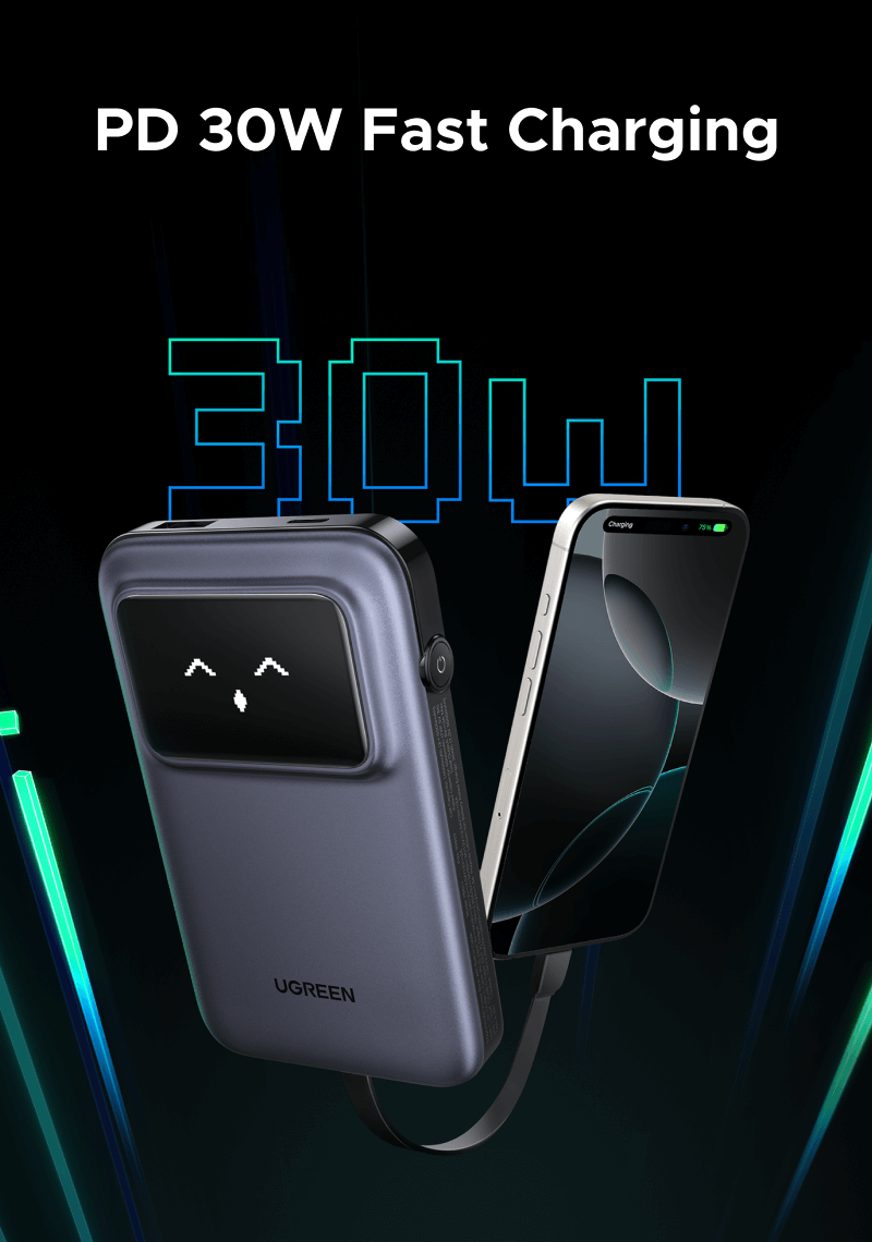 UGREEN Uno Power Bank 10000mAh 30W, UGREEN power bank PD 30W fast charging