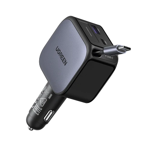 UGREEN Nexode Car Charger 60W with Retractable USB-C Cable