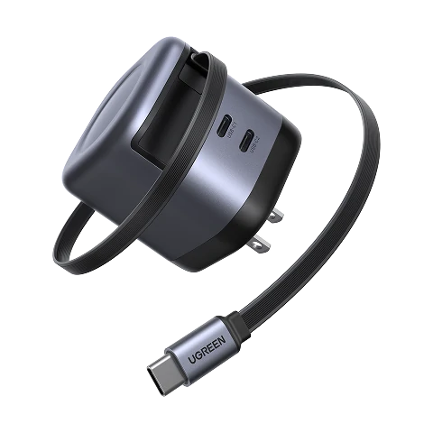 UGREEN 45W 3 in 1 GaN USB-C Charger with Retractable Cable