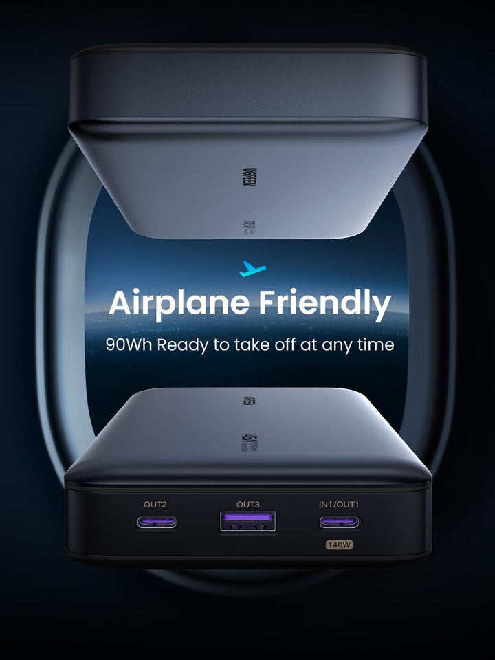 UGREEN 145W 25000mAh Power Bank  Airplane Friendly, 90wh Ready to take off atany time