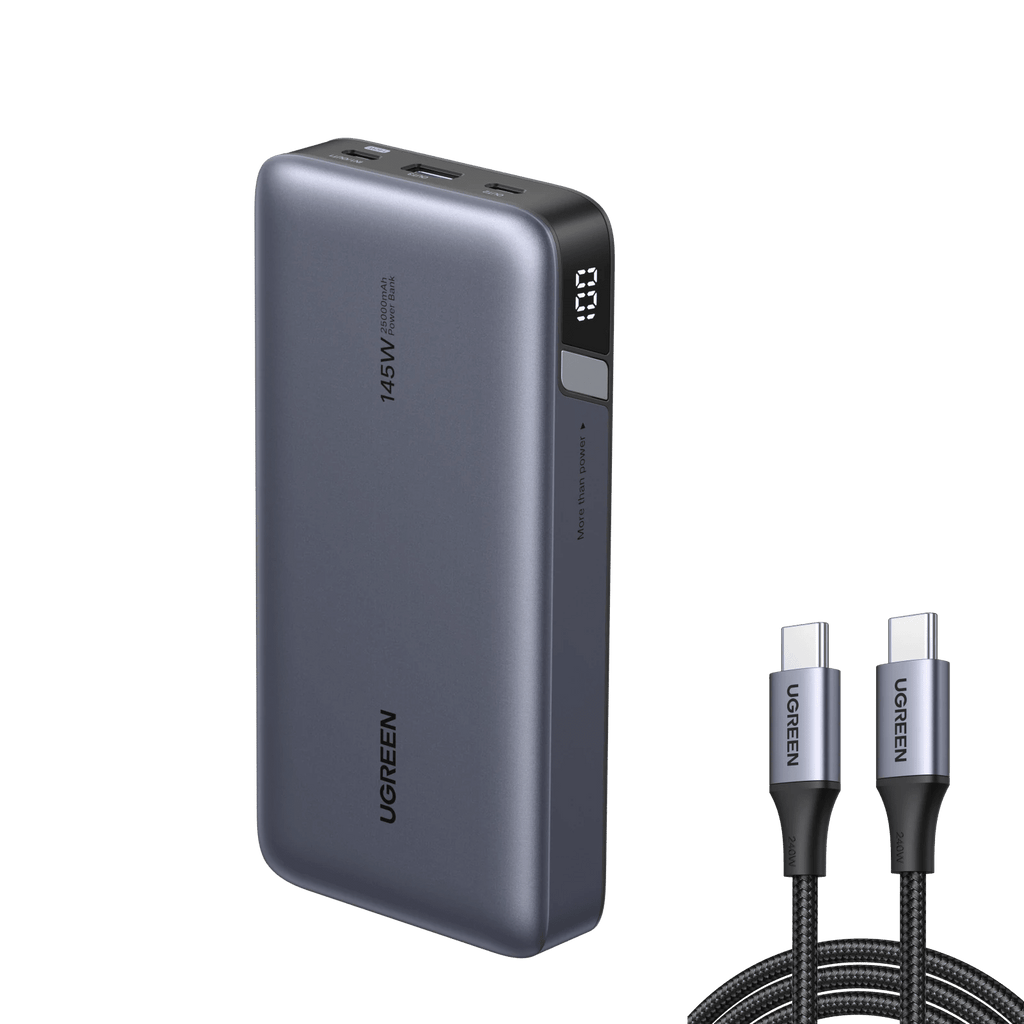 UGREEN 145W Power Bank + 240W USB-C Cable Bundle