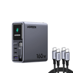 UGREEN 160W Retractable Charger + 100W Cable 2-Pack