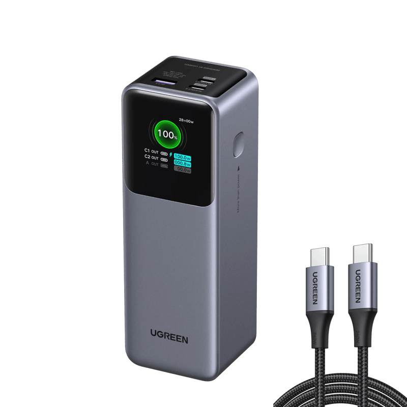 UGREEN 200W Power Bank + 240W USB-C Cable Bundle