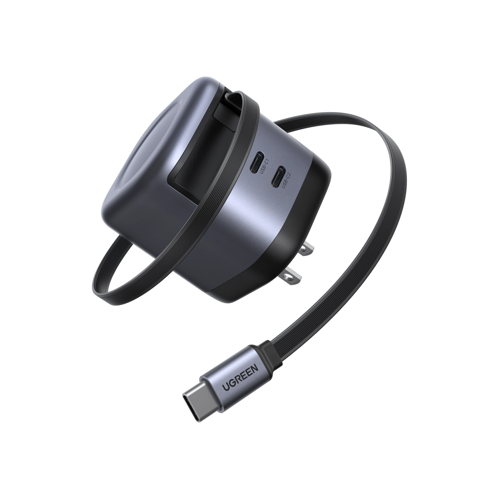 UGREEN 45W 3 in 1 GaN USB-C Charger with Retractable Cable