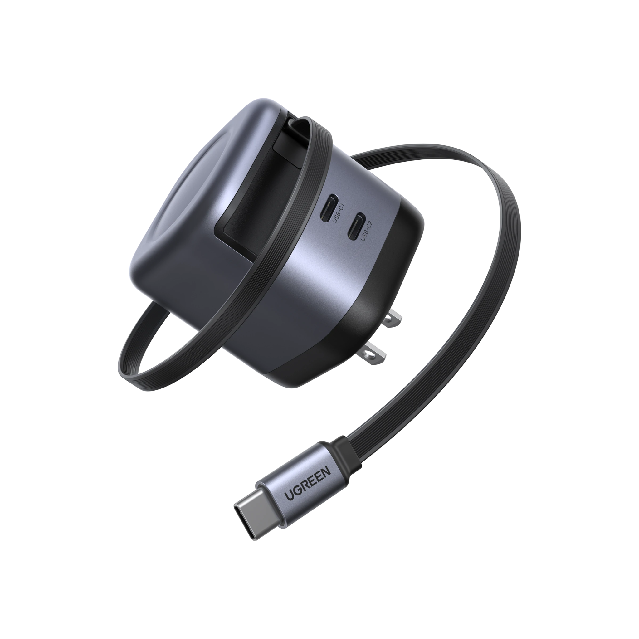 UGREEN 45W 3 in 1 GaN USB-C Charger with Retractable Cable