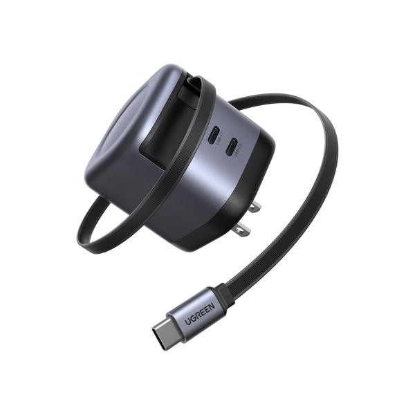 UGREEN 45W 3 in 1 GaN USB-C Charger with Retractable Cable