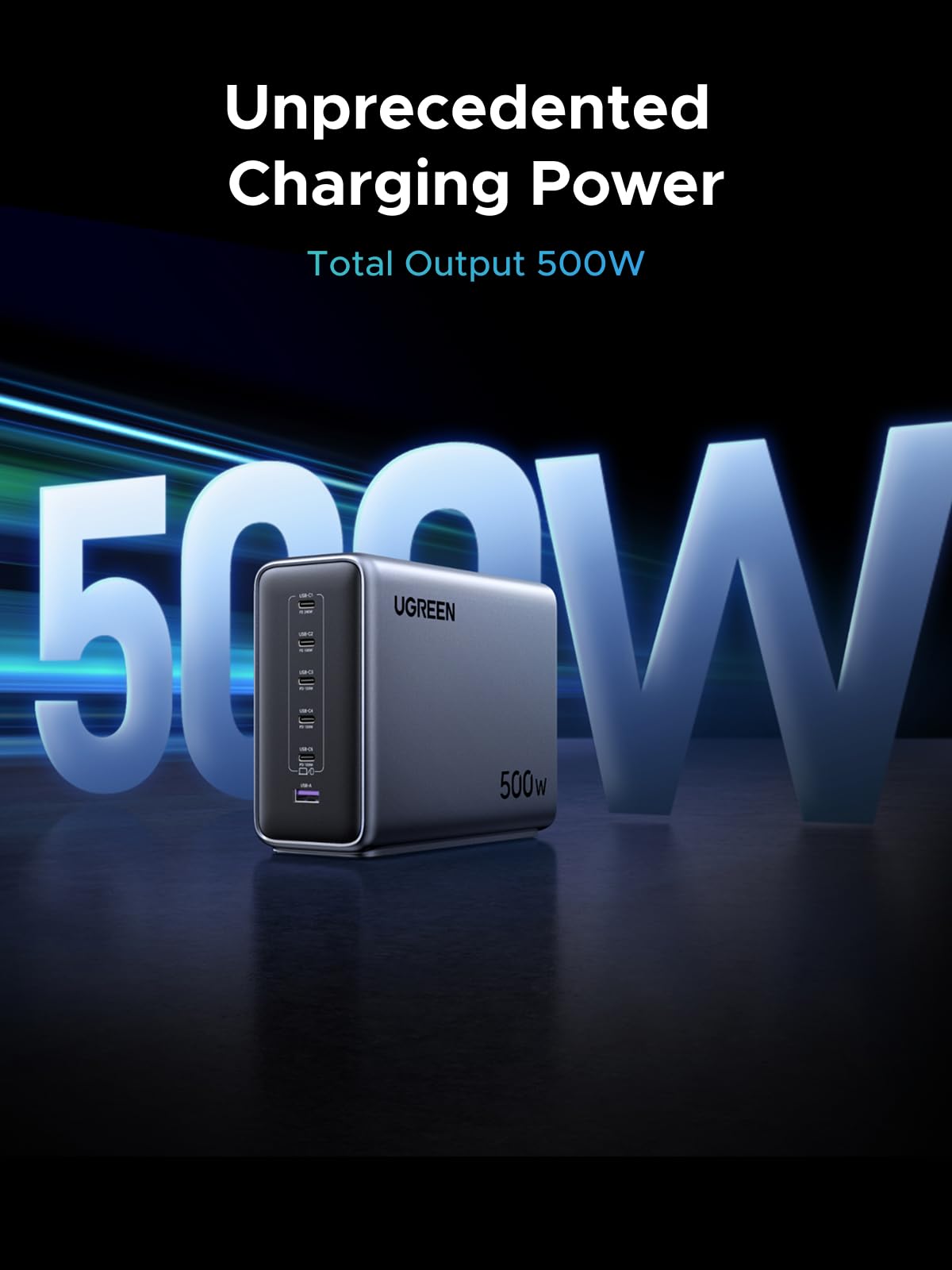 UGREEN 500W 充電器 type-c 卓上 x759 新品未使用品 UGREEN 500W Desktop Charger + 240W USB-C Cable – UGREEN US
