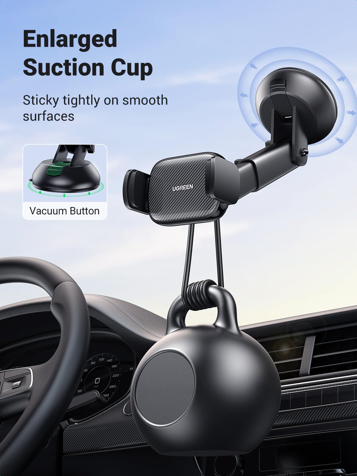 UGREEN Support Universel Noir Avec Bras Flexible Long - Fixation Tablette Et Smartphone