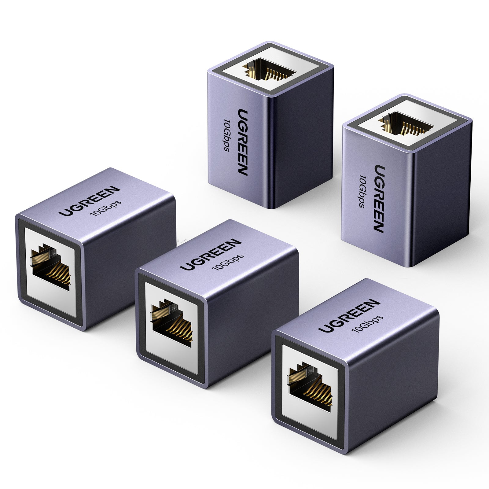 UGREEN Ethernet Extender 10Gbps, Ethernet Coupler for Cat8 Cat7 Cat6 Cat5 Cable, 328ft Long Distance Extend, Aluminum Alloy Shell, Space Grey