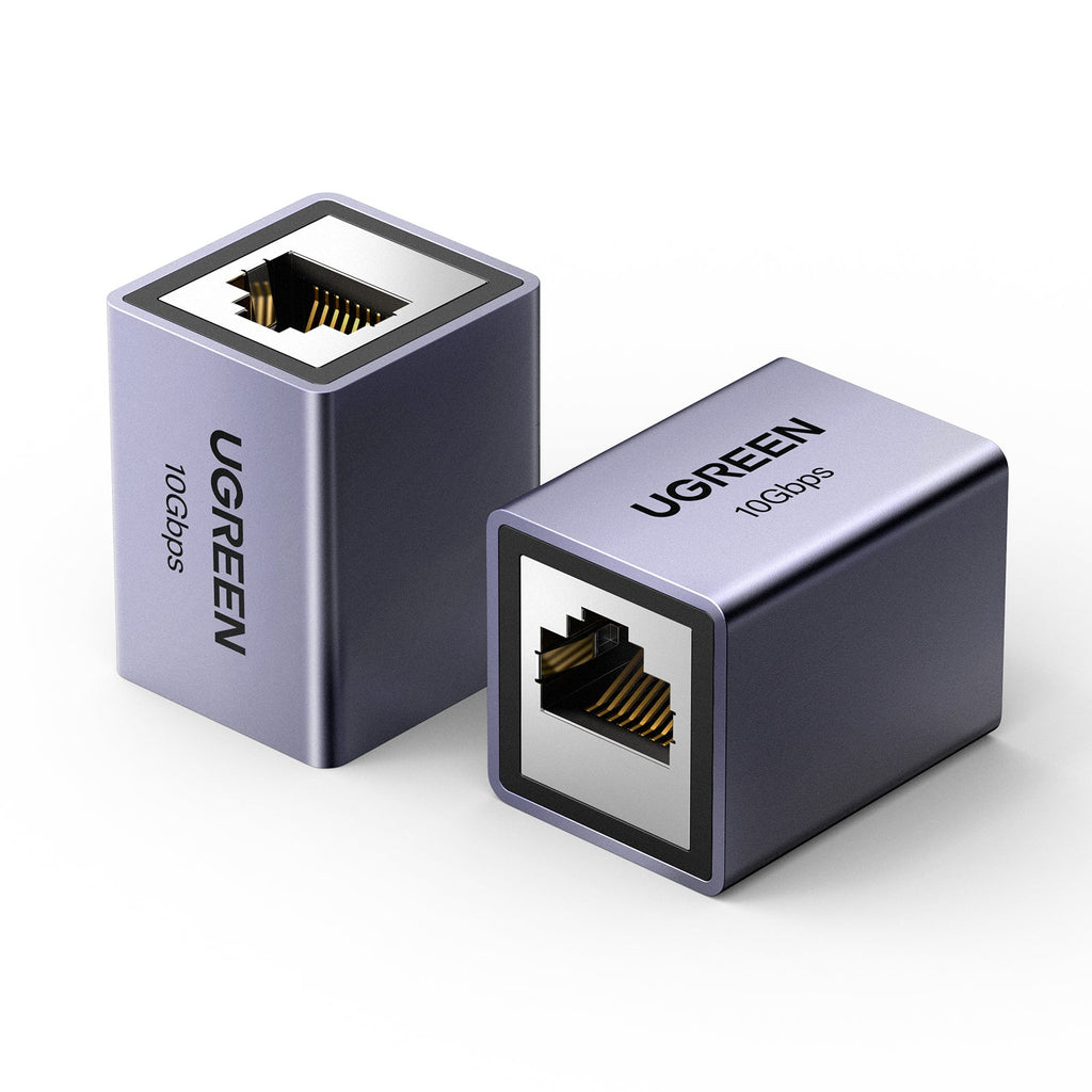 UGREEN Ethernet Extender 10Gbps, Ethernet Coupler for Cat8 Cat7 Cat6 Cat5 Cable, 328ft Long Distance Extend, Aluminum Alloy Shell, Space Grey