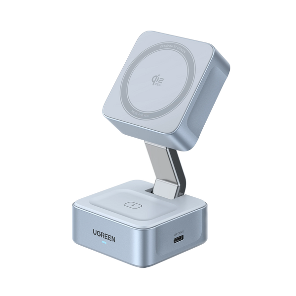 UGREEN MagFlow 2-in-1 Magnetic Wireless Charger (Qi2 25W, MagSafe-Compatible)