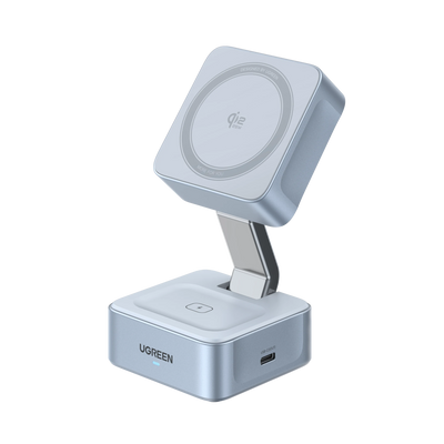 UGREEN MagFlow 2-in-1 Magnetic Wireless Charger (Qi2 25W, MagSafe-Compatible)