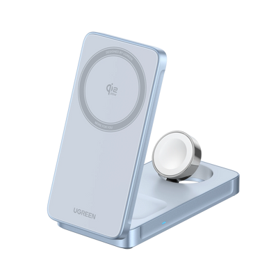 UGREEN MagFlow 3-in-1 Magnetic Wireless Charger (Qi2 25W, MagSafe-Compatible)