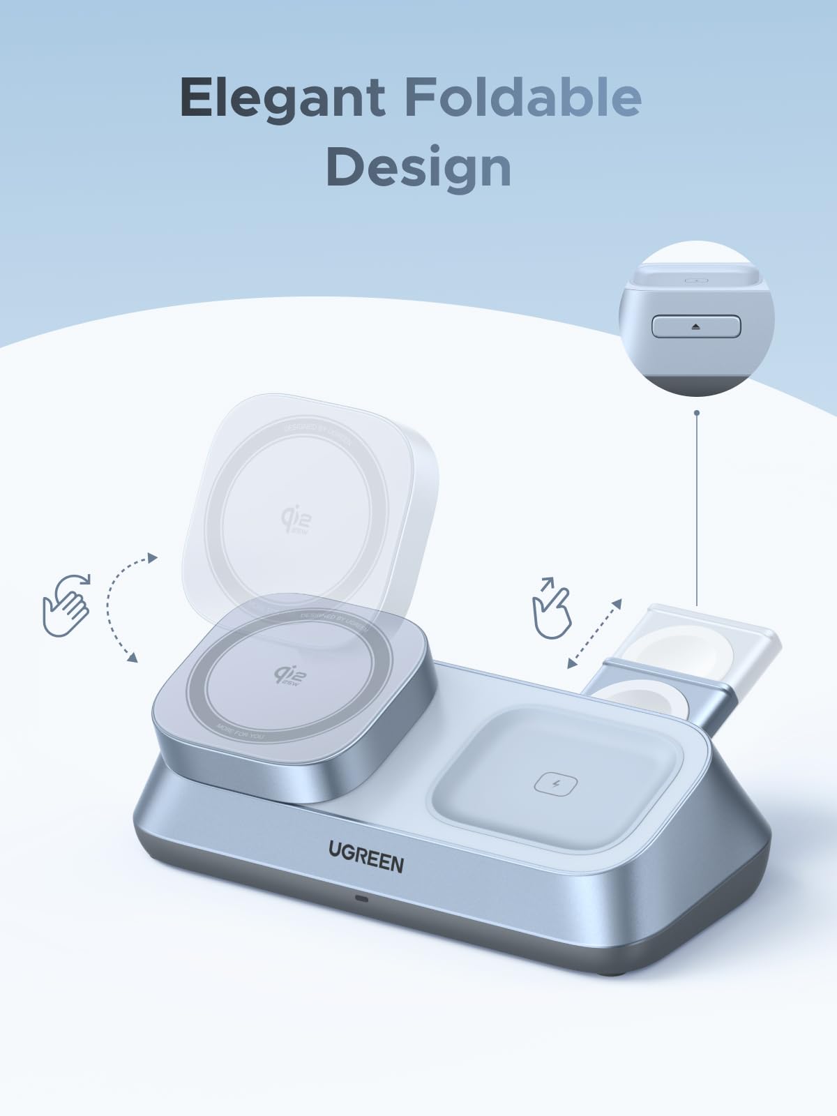 UGREEN MagFlow 3-in-1 Magnetic Wireless Desktop Charger 25W