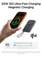 UGREEN Magflow Qi2.2 25W Slim Power Bank 10000mAh