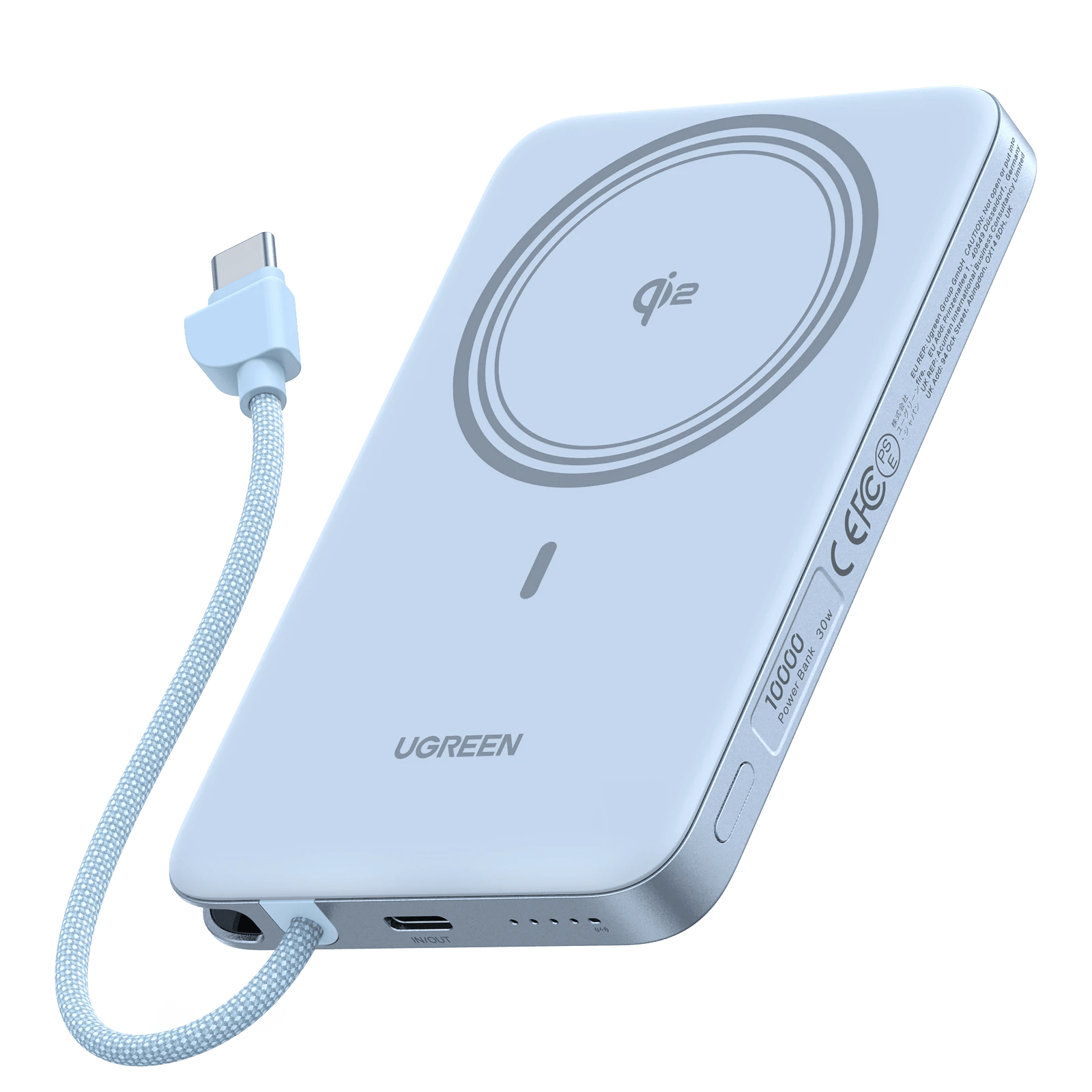 UGREEN MagFlow Air Magnetic Power Bank (10000mAh, Qi2 15W)