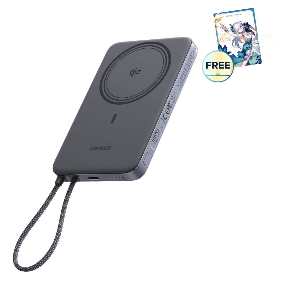 UGREEN MagFlow Air Magnetic Power Bank (10000mAh, Qi2 15W)