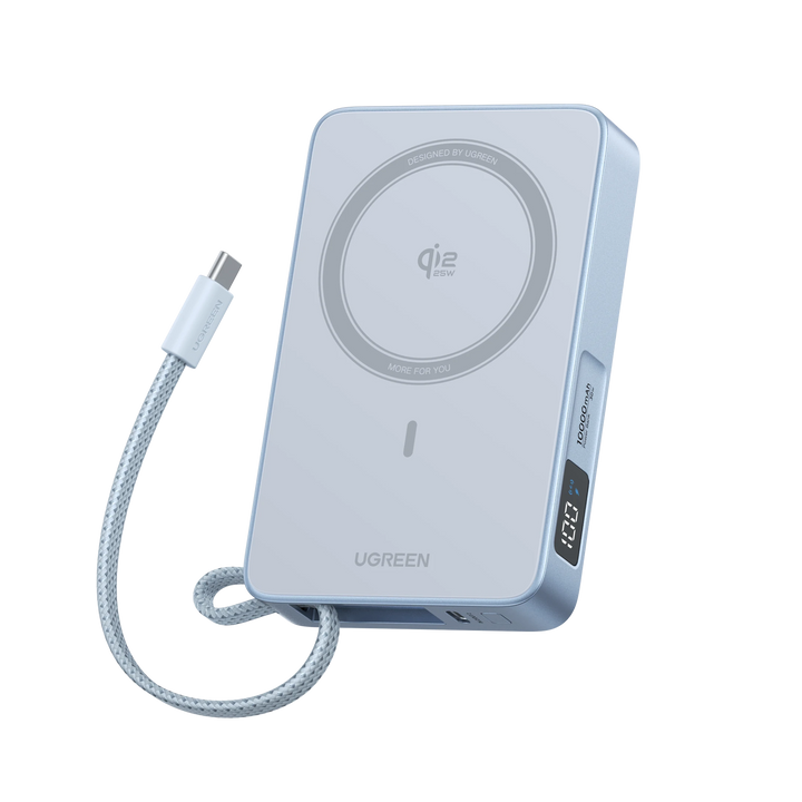 UGREEN MagFlow Magnetic Wireless Power Bank (10000mAh, Qi2 25W, MagSafe-compatible)