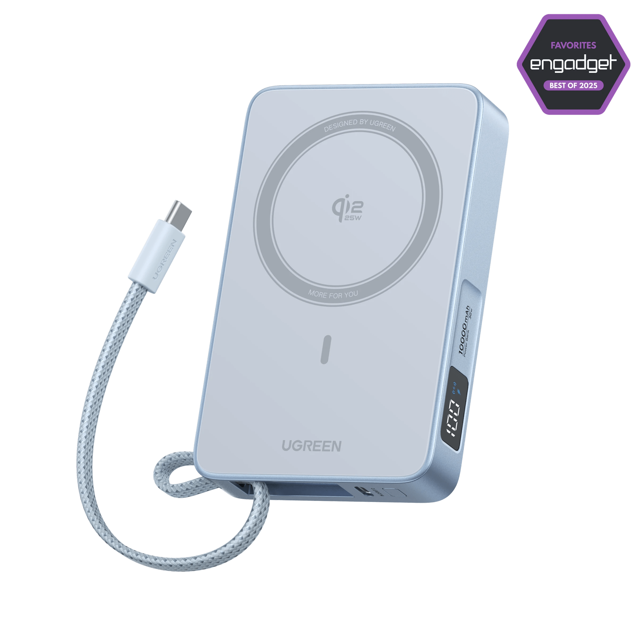 UGREEN MagFlow Magnetic Wireless Power Bank (10000mAh, Qi2 25W, MagSafe-compatible)