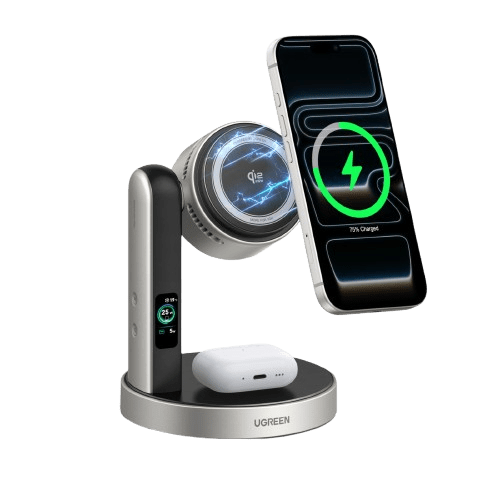 UGREEN MagFlow Pro Qi2 25W 2-in-1 Wireless Charger with Cooling