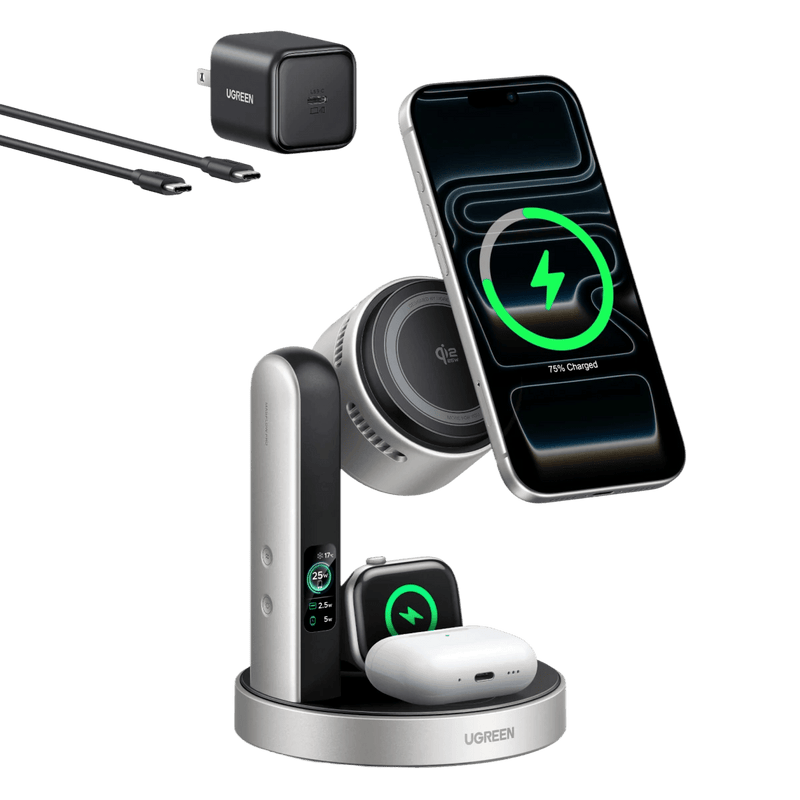 UGREEN MagFlow Pro Qi2 25W 3-in-1 Wireless Charger