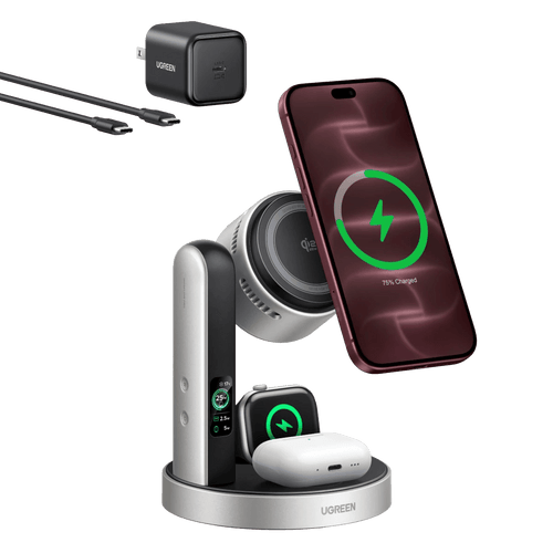 UGREEN MagFlow Pro Qi2 25W 3-in-1 Wireless Charger
