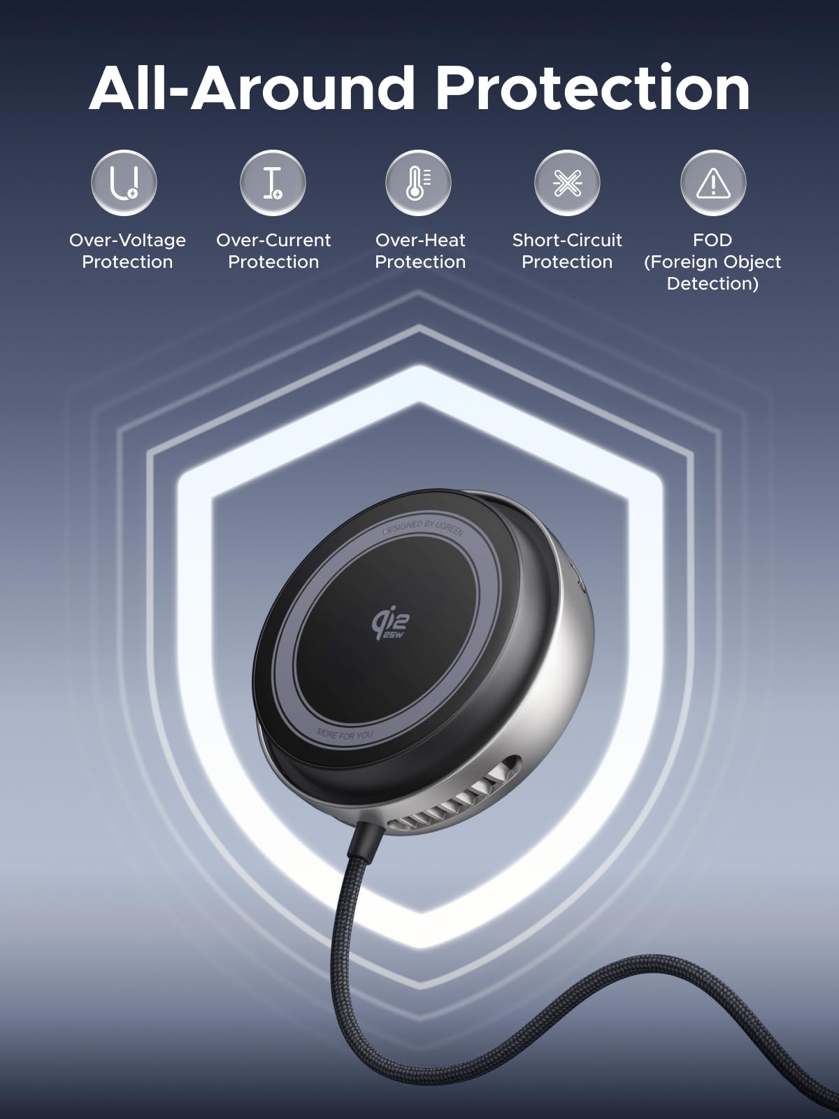 MagFlow Pro Qi2 25W Wireless Charger with Cooling | UGREEN – UGREEN US