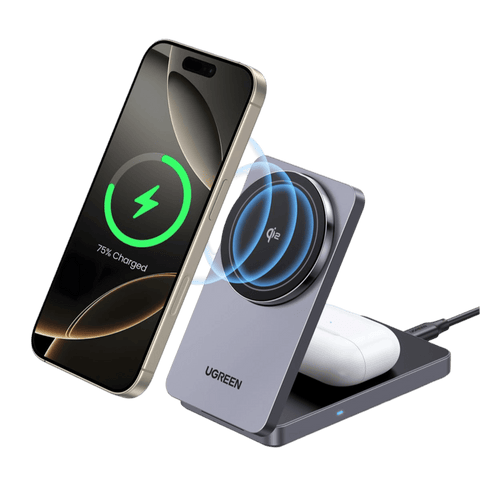 UGREEN MagFlow Qi2 2-in-1 MagSafe Charger | UGREEN US