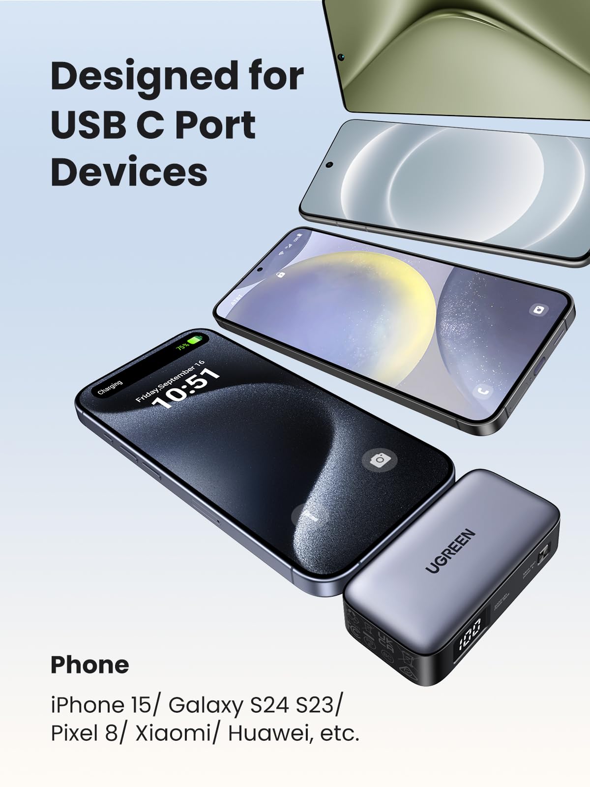 UGREEN 5000mAh USB-C Power Bank with Cable – UGREEN US