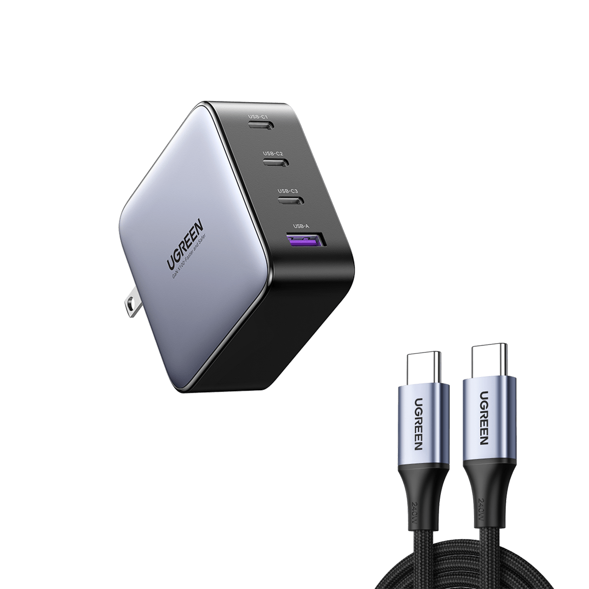 (Bundle) Nexode 100W Charger + 100W USB-C Cable 2 Pack