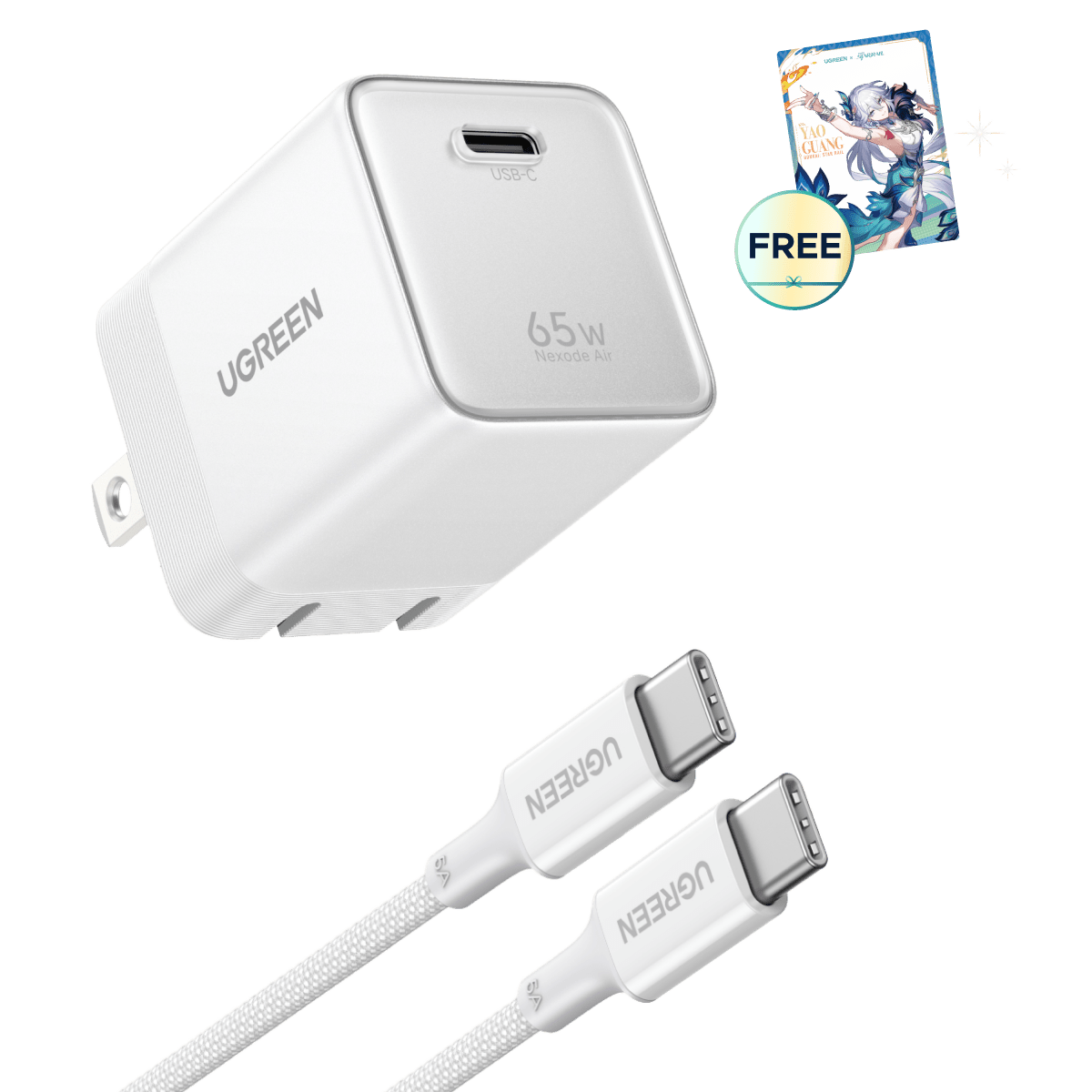 UGREEN Nexode Air USB-C Charger (65W, GaN, Foldable Plug)
