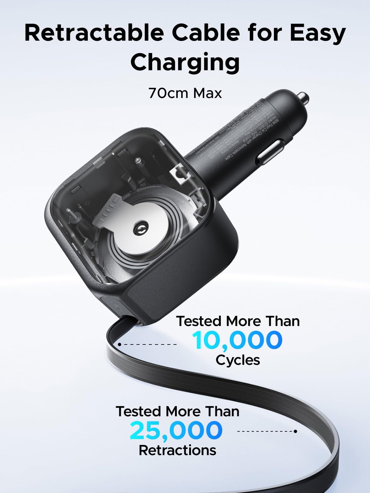 Củ tẩu sạc xe hơi Ugreen Nexode 3 cổng sạc 2C1A đa năng tiện lợi