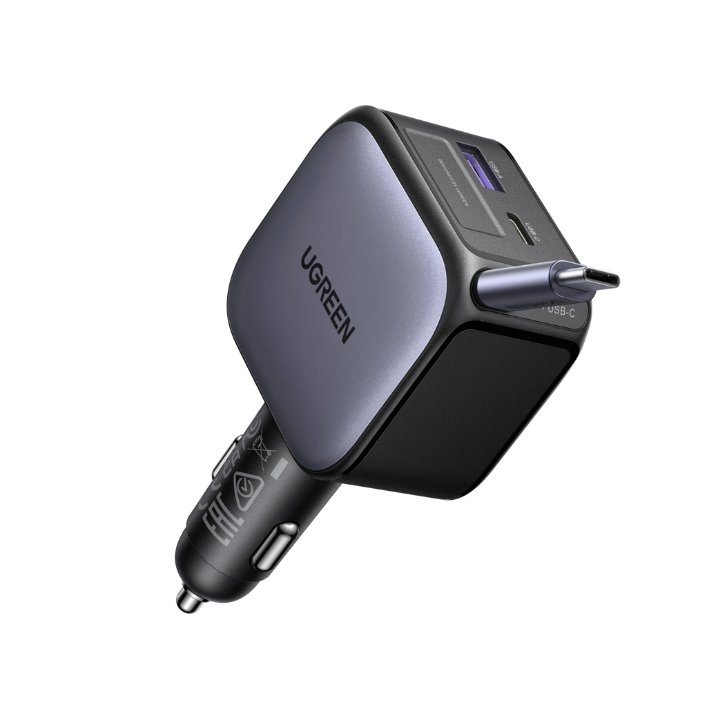 UGREEN Nexode Car Charger 90W with Retractable USB-C Cable