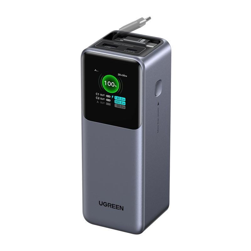 UGREEN Nexode Power Bank 20000mAh 165W with Retractable USB-C Cable