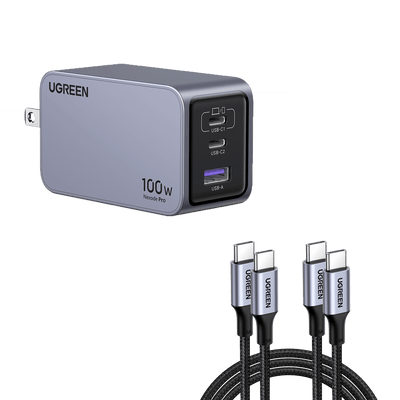 UGREEN Nexode Pro 100W 3-Port GaN Fast iphone Charger