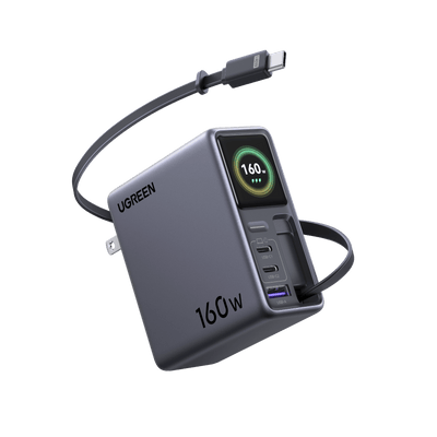 UGREEN Nexode Pro 160W Charger with Retractable USB-C Cable