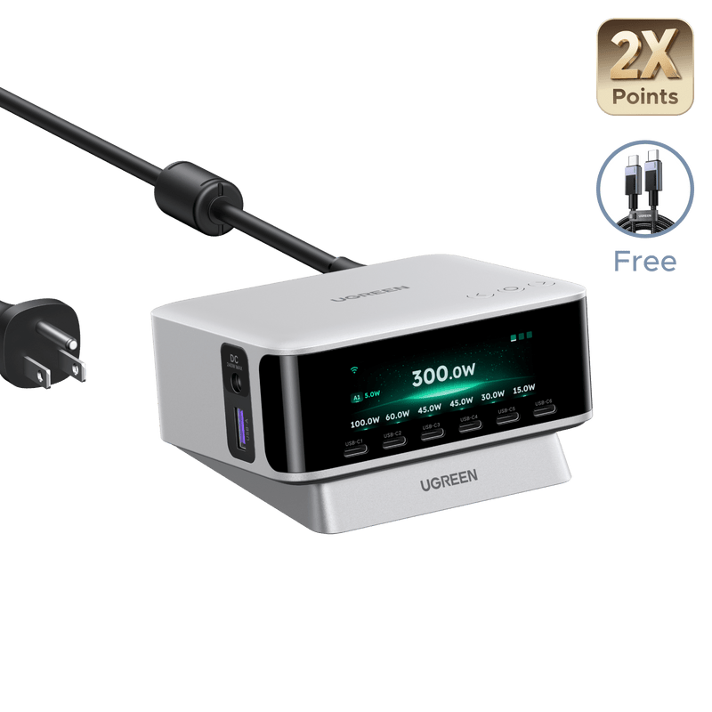 UGREEN Nexode Pro 300W 5-Port GaN Desktop Charger