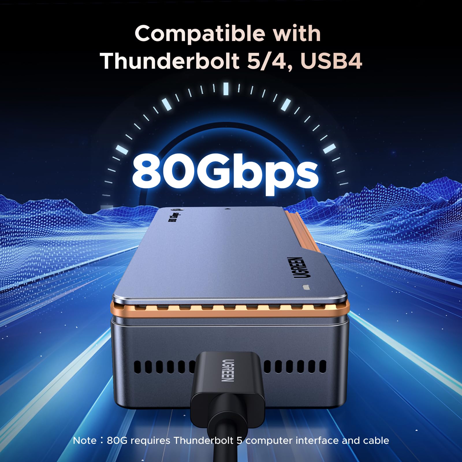 Samsung 870 QVO 8TB SSD + UGREENエンクロージャー UGREEN 80Gbps NVMe SSD Enclosure - Thunderbolt 5 Speed & 8TB