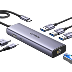 UGREEN Revodok 6 in 1 USB C Hub Gigabit Ethernet Adapter with 4K HDMI