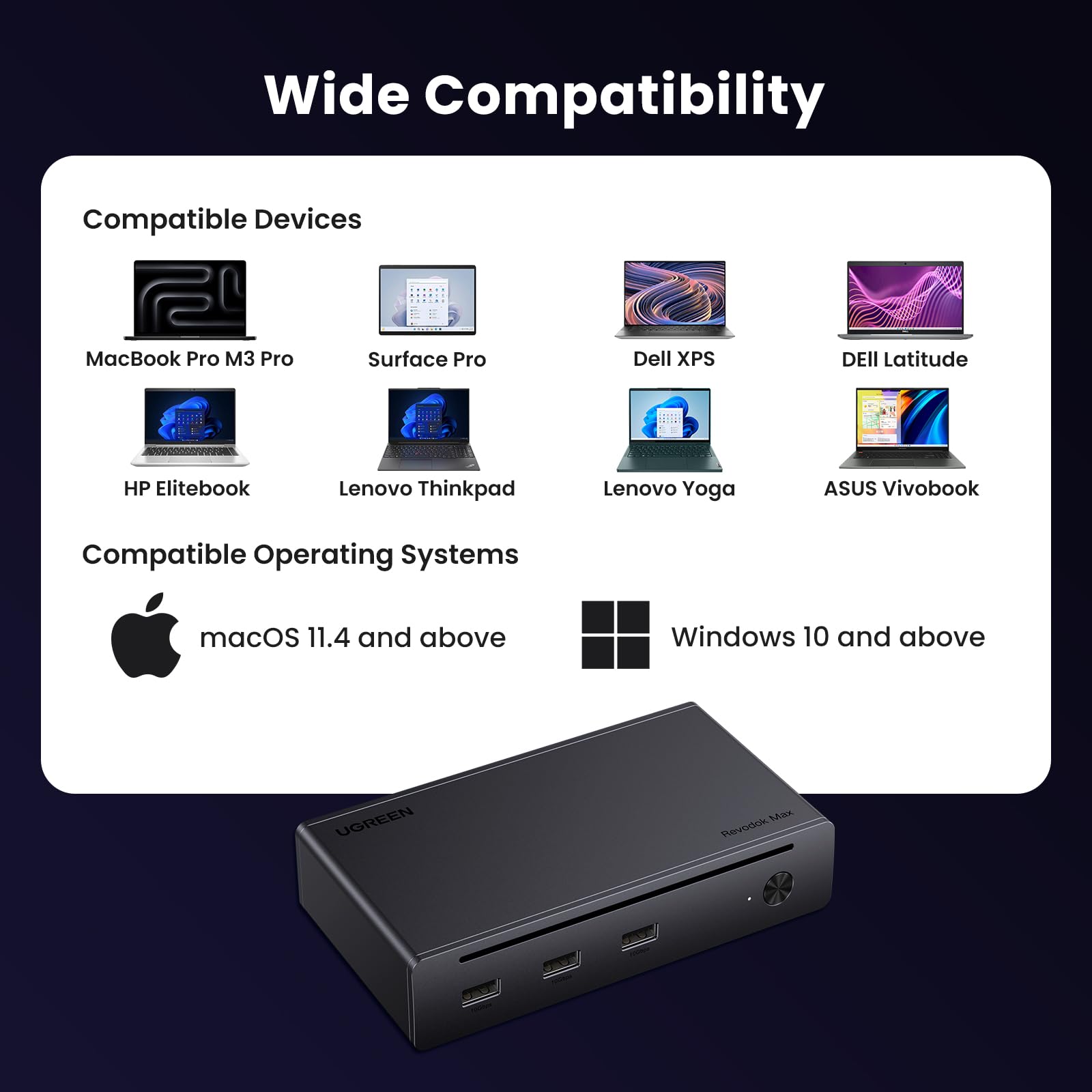 UGREEN Thunderbolt 4 Docking Station - 8-in-1 Hub for Laptops