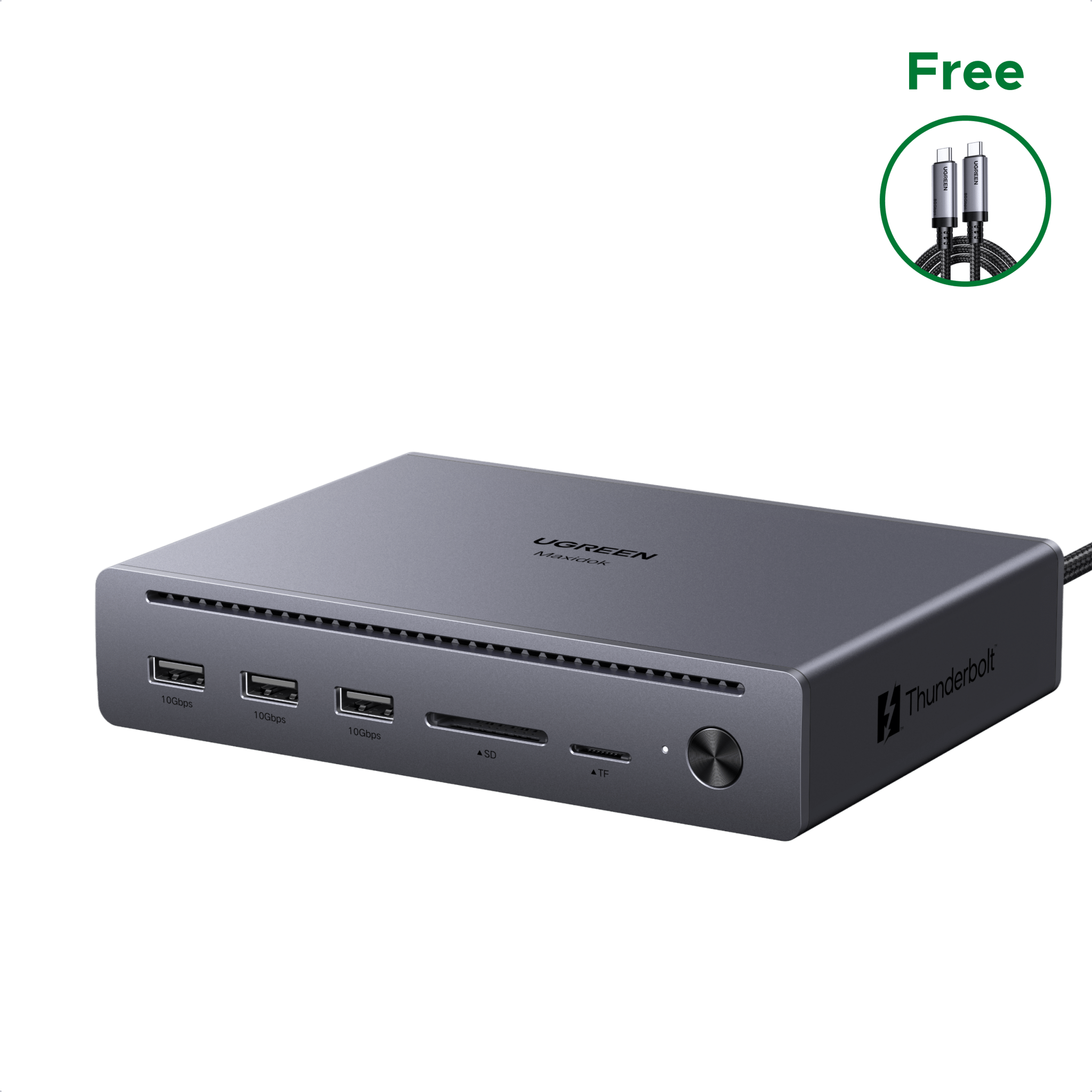 UGREEN Revodok Maxidok 10-in-1 Thunderbolt™ 5 Docking Station with Gigabit Ethernet – Dual 6K/8K Display for Mac & Windows