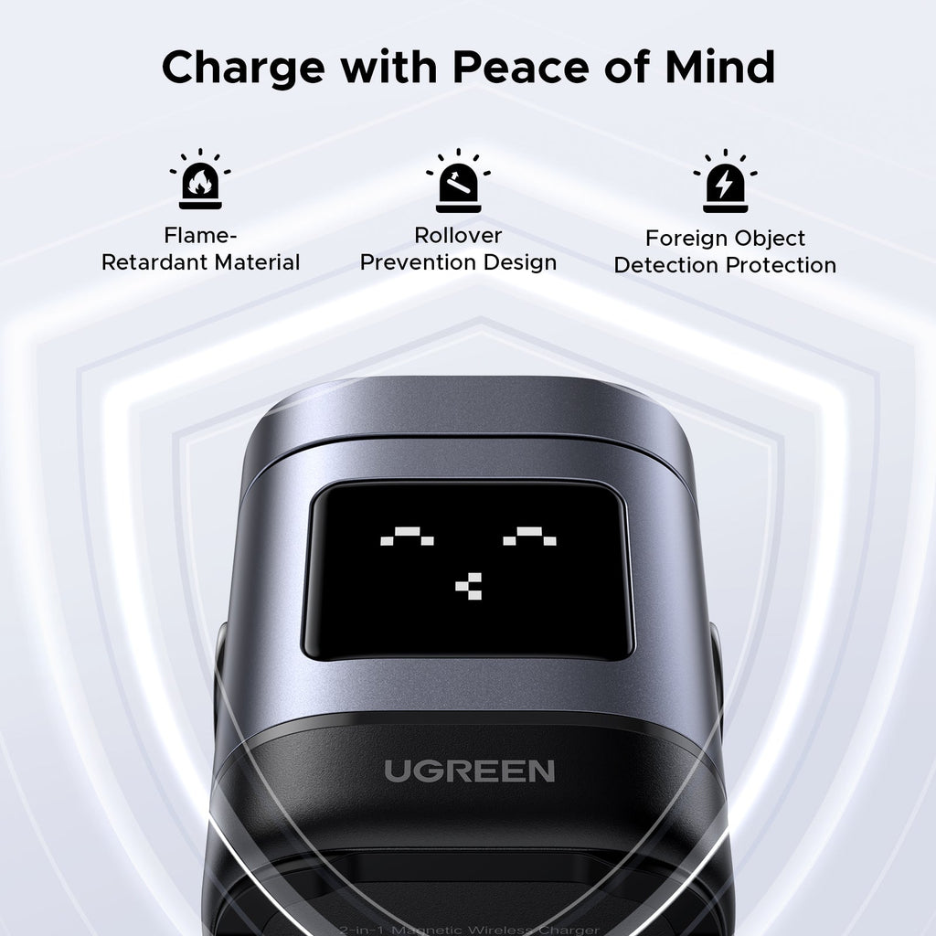 UGREEN charger, UGREEN Uno 2-in-1 Magnetic Wireless Charger 15W